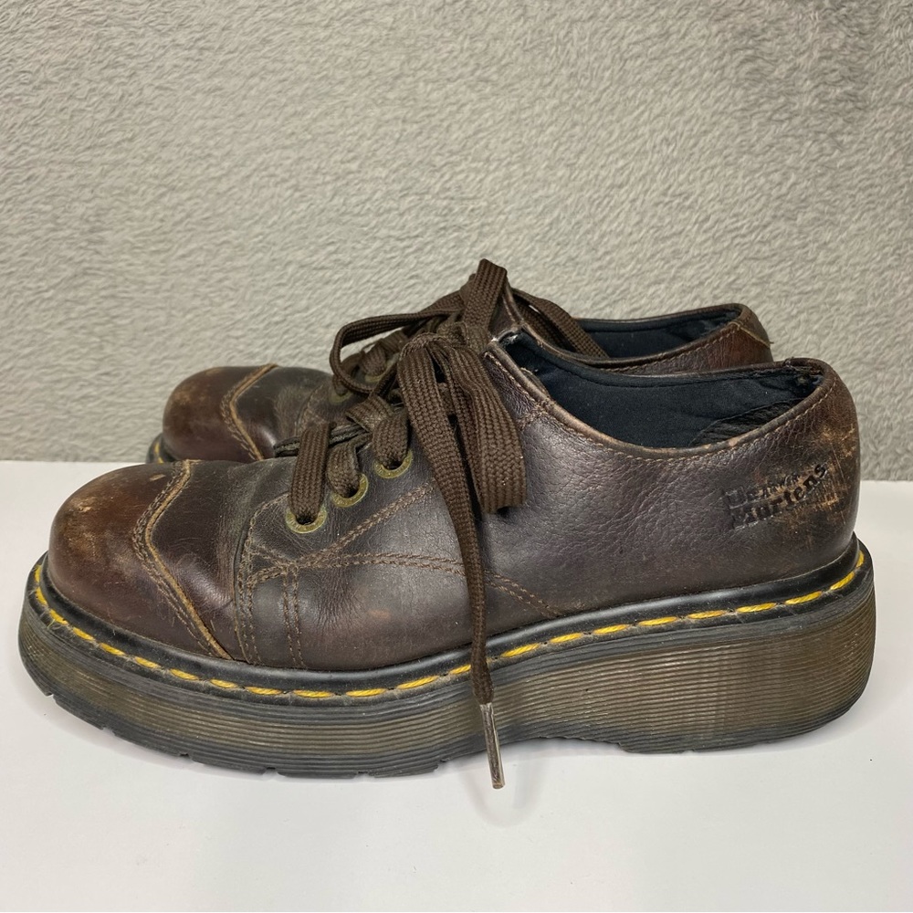 VTG Dr. Martens 8651 AirWair Brown Chunky Platform Lace-up Oxford Loafers Size 5